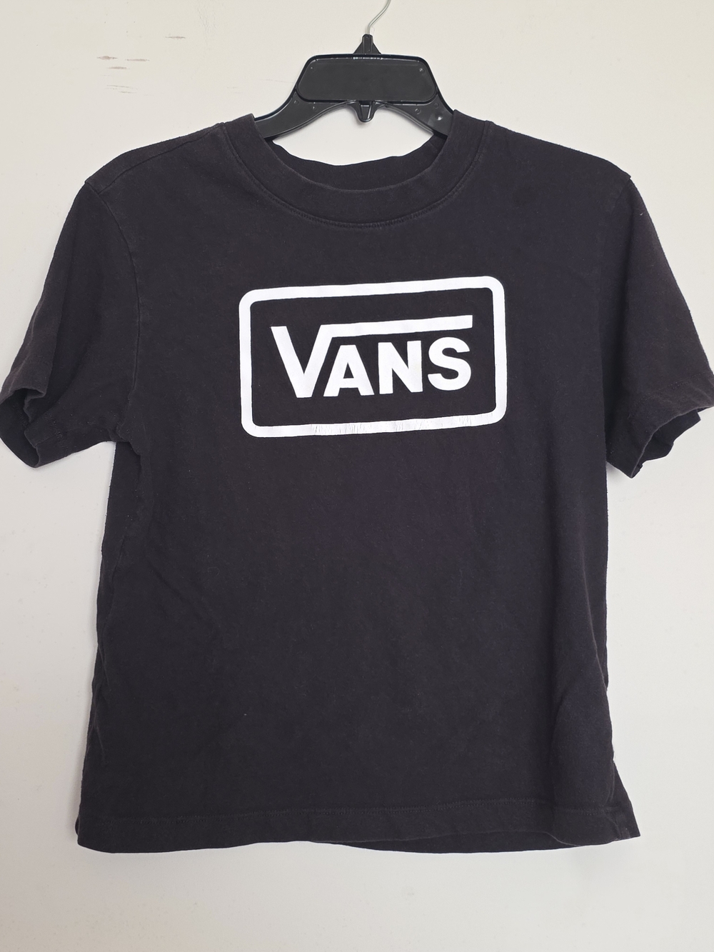 Vans Black Tee with White Box Logo - Men's Short Sleeve